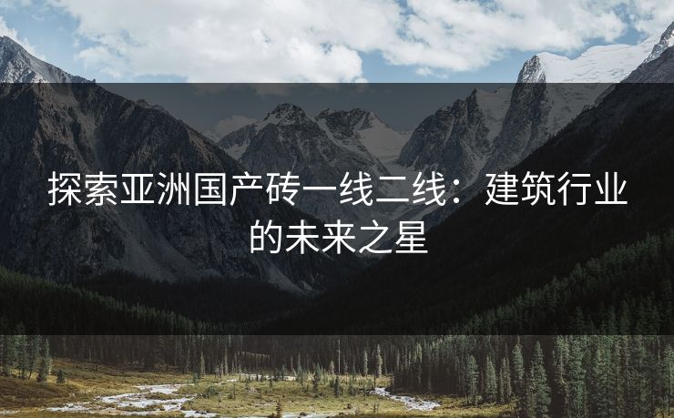 探索亚洲国产砖一线二线：建筑行业的未来之星